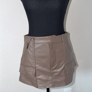 Stylish Faux Leather Mini Skirt